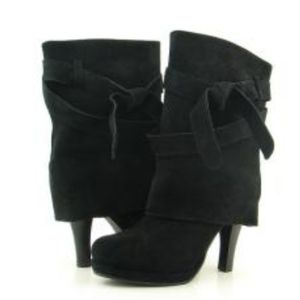 Restricted black Rumble leather suede boots bootie Slouchy 6.5